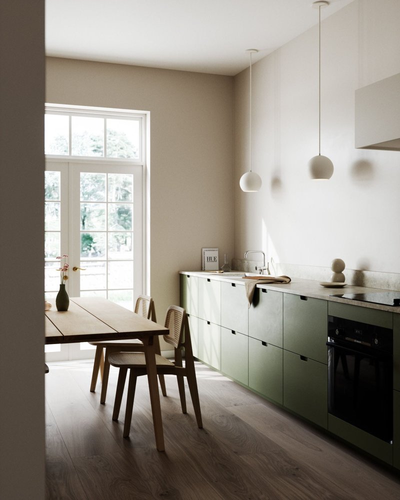 Kitchen in the style of Scandinavian minimalism