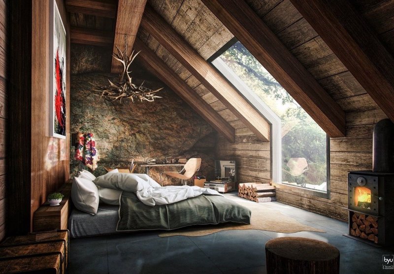 The bedroom in the attic