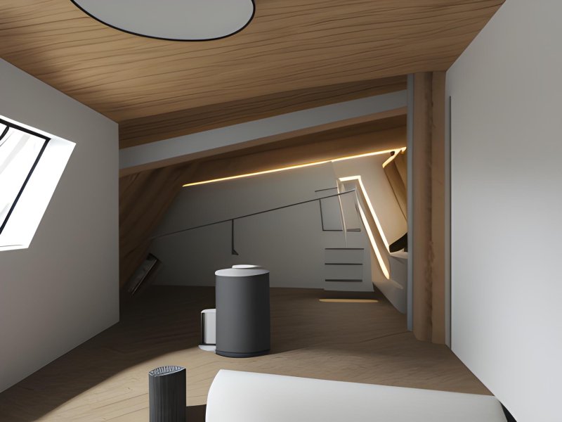 The design of the attic floor in a private house