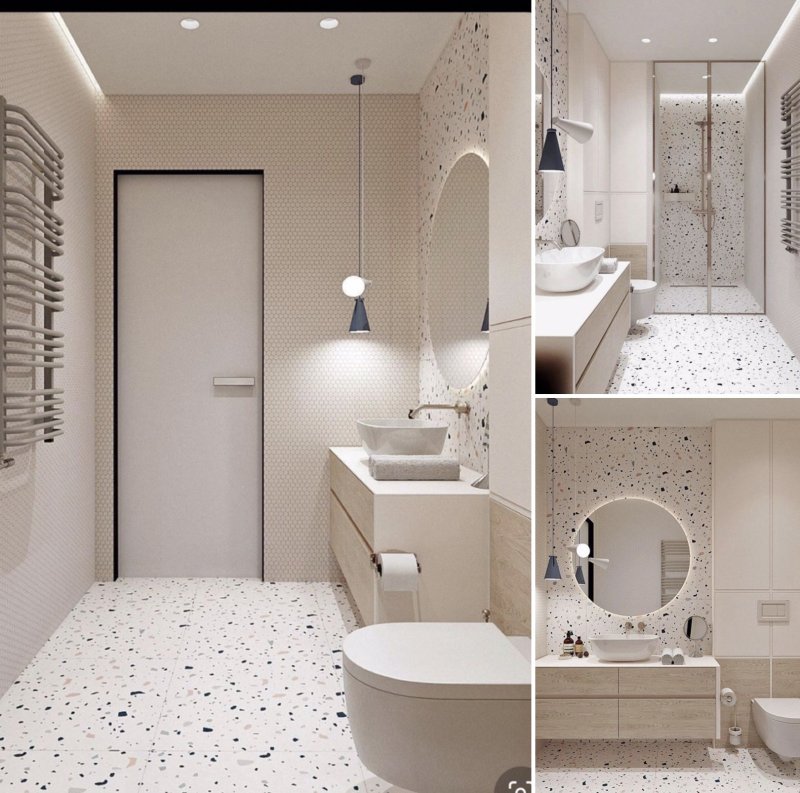 Small bath design in light colors