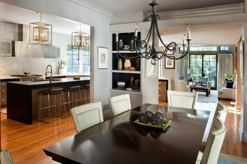 Dining room kitchen in a country house