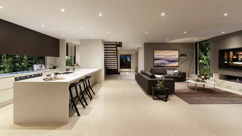 The interior of the kitchen is modern