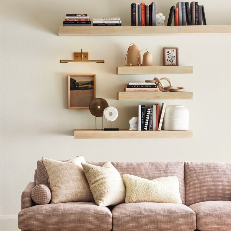 Shelves in the living room