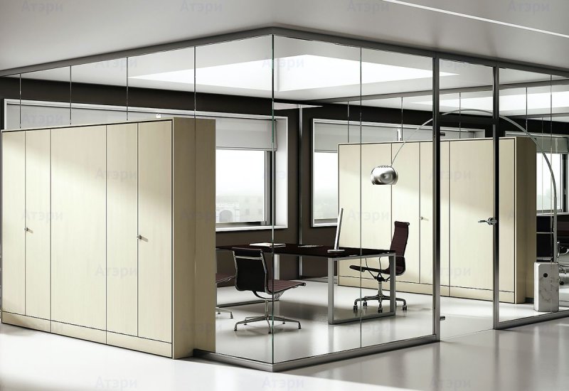 Glass office partitions