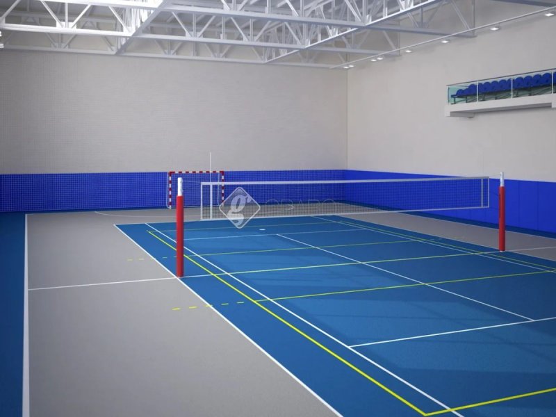 Linoleum for sports halls