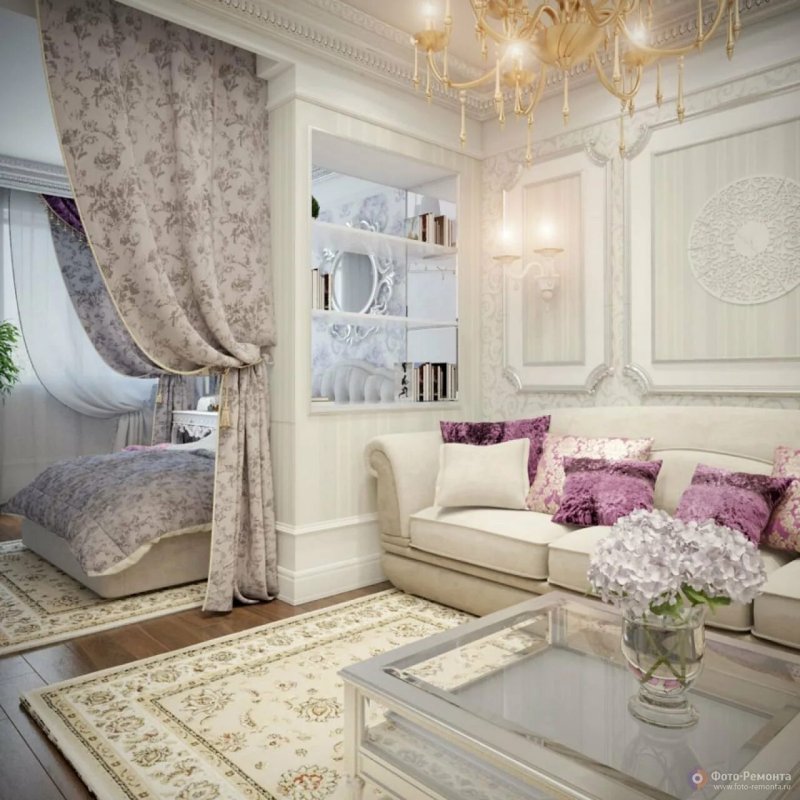 Living room neoclassic 17 sq m m