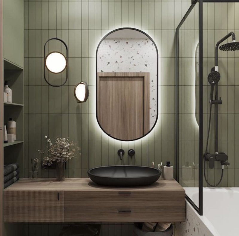 The design of the bathroom interior