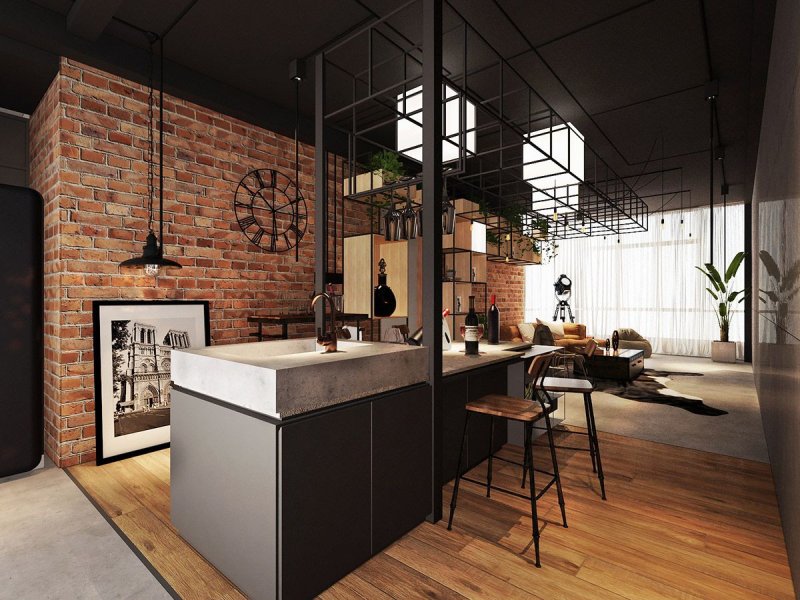 Kitchen in loft -style design