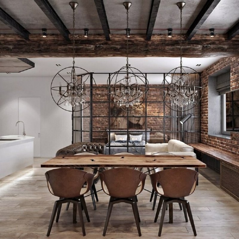 Loft style of a country house