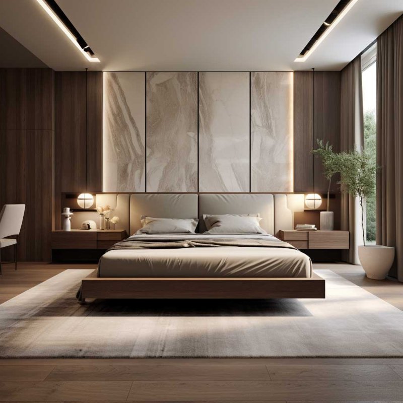 The bedrooms are modern design