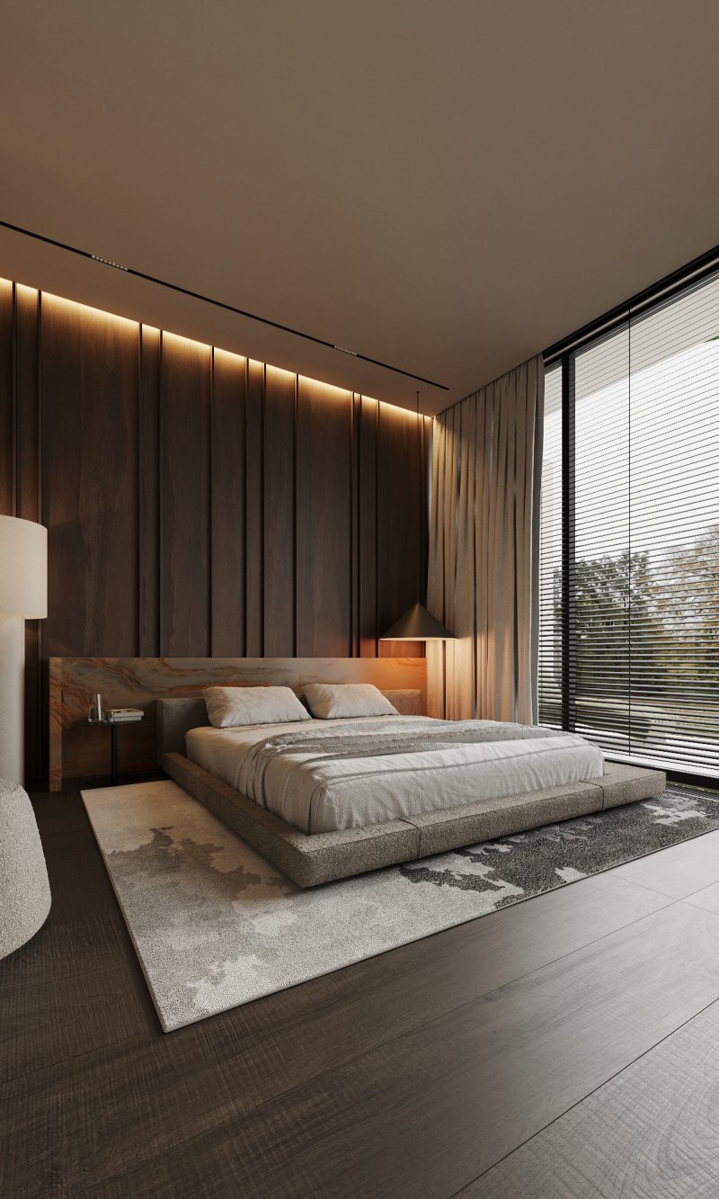 The interior of the bedroom is minimalism