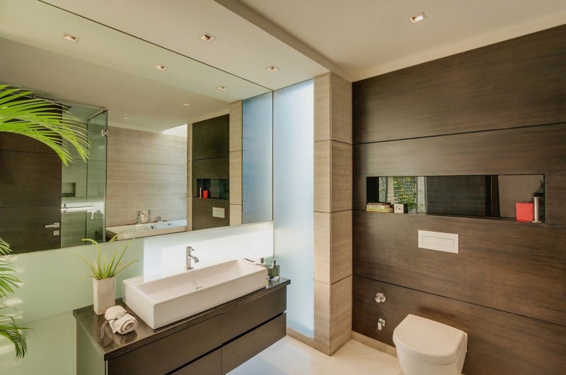 The interior of the bathroom in a modern style