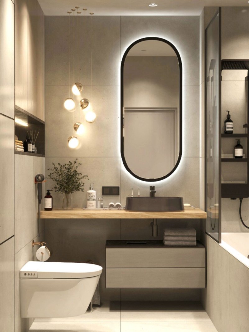 The modern design of the bathroom