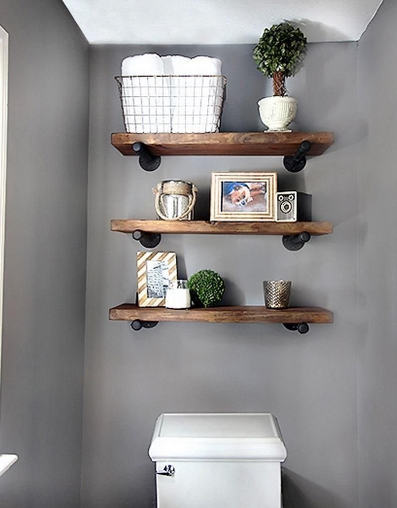 Shelves in the bathroom