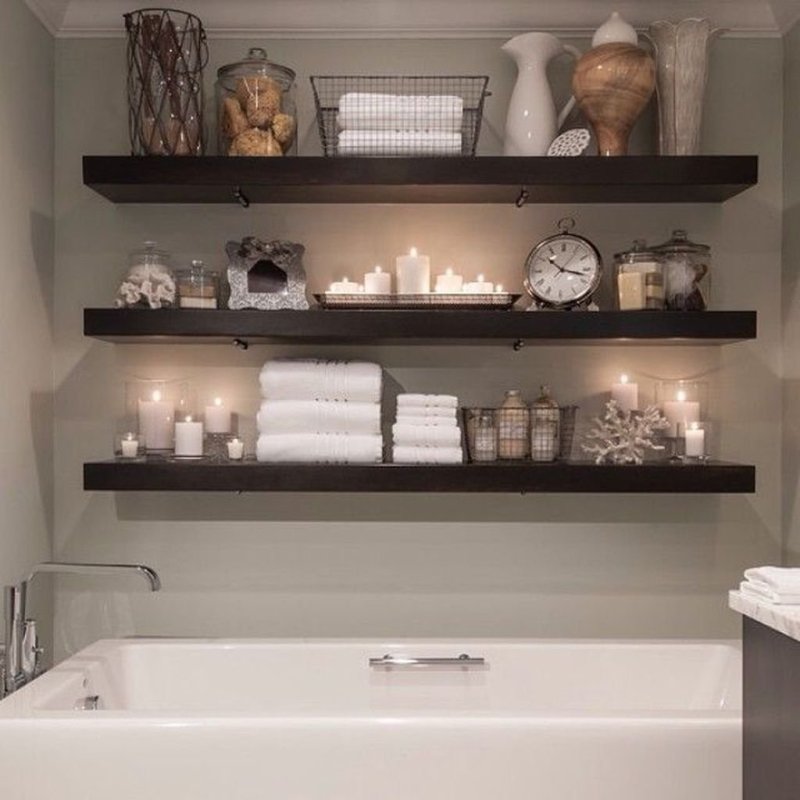 Shelves in the bathroom