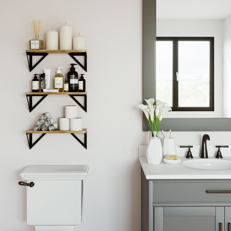 Shelves in the bathroom