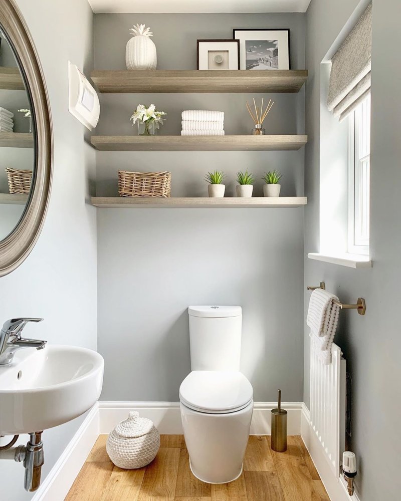 Shelves in the toilet