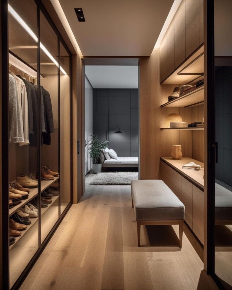 Wardrobe in the hallway design