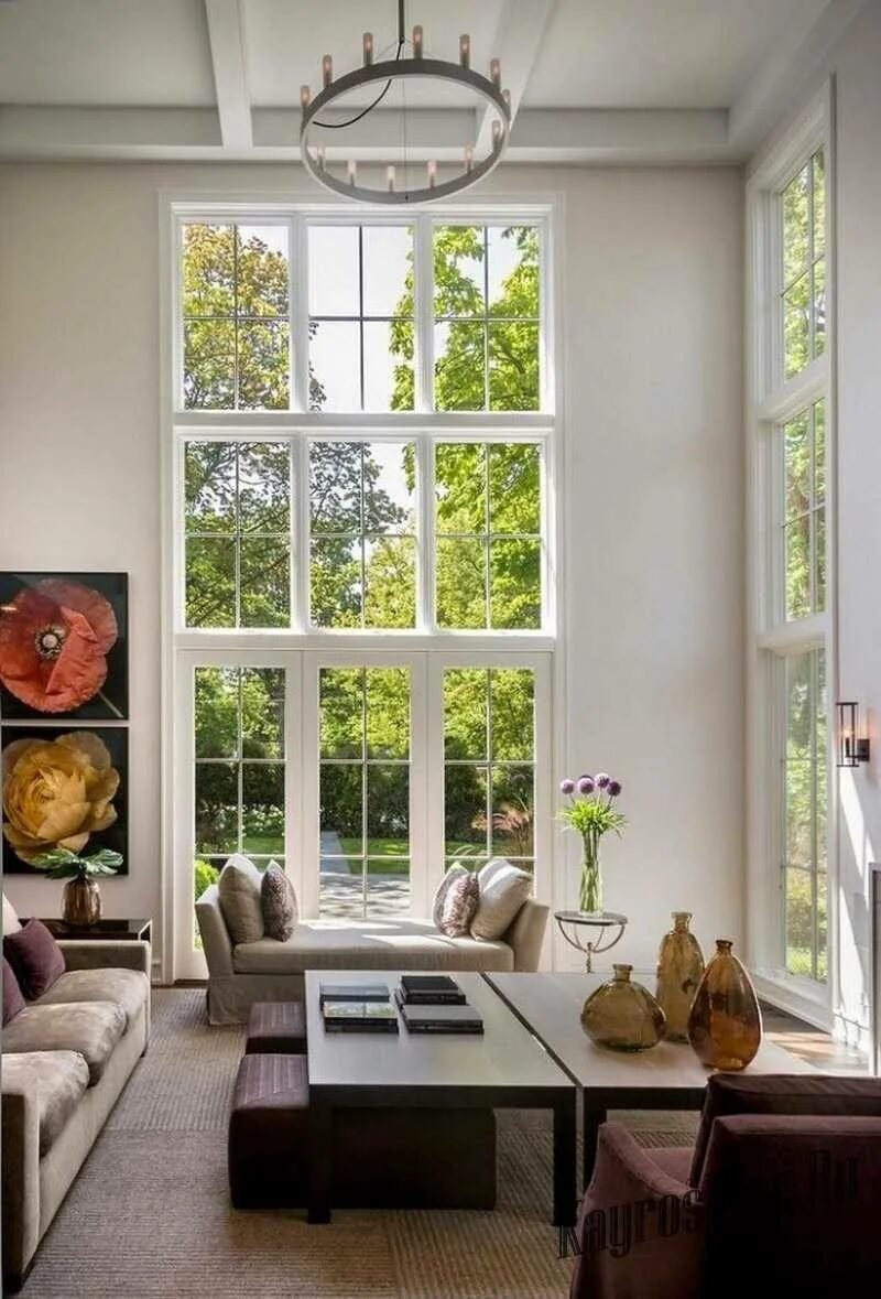 Large windows in the living room