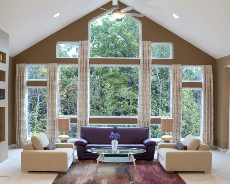 Living room with large windows