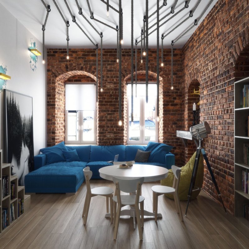 Loft style studio interior