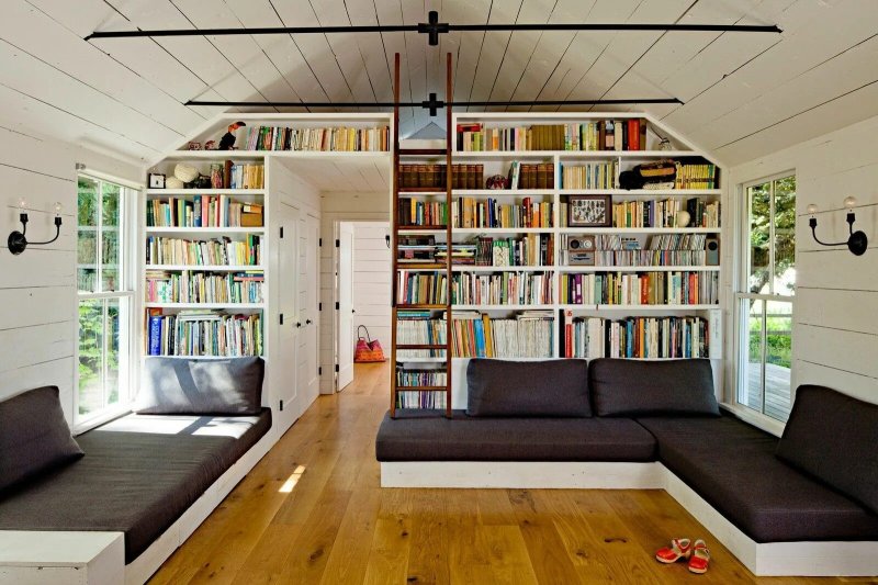 Interior with book shelves