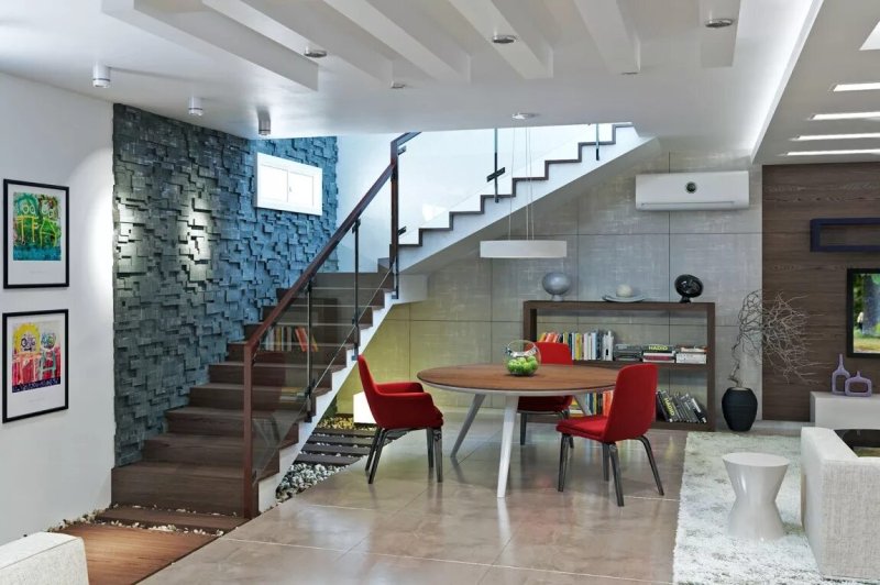 Stairs design in a private house