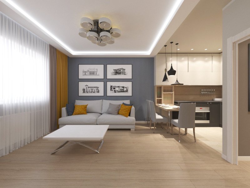 Design of apartments in a modern style