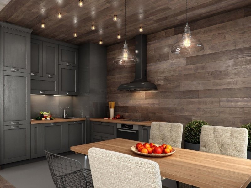 Loft style kitchen interior