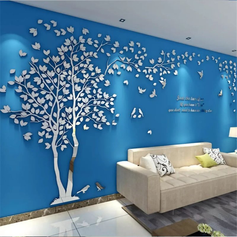 Decor on the wall volumetric tree