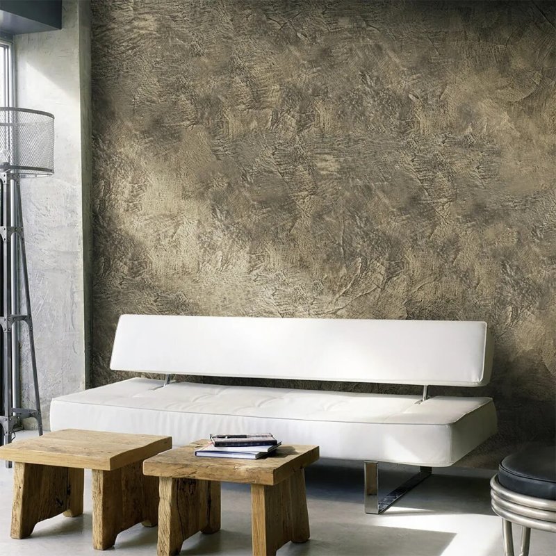 Decorative plaster in a modern interior