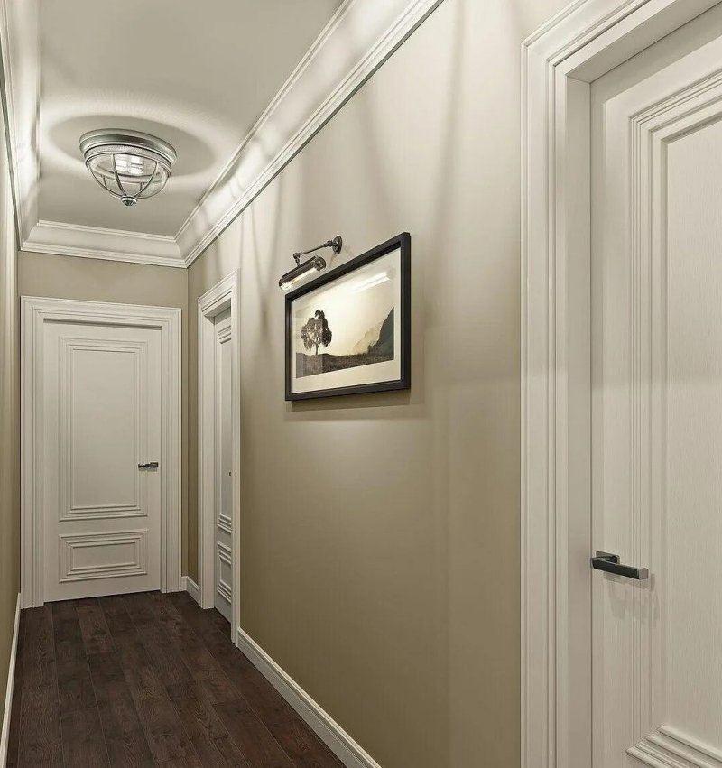 Narrow hallway in neoclassic style