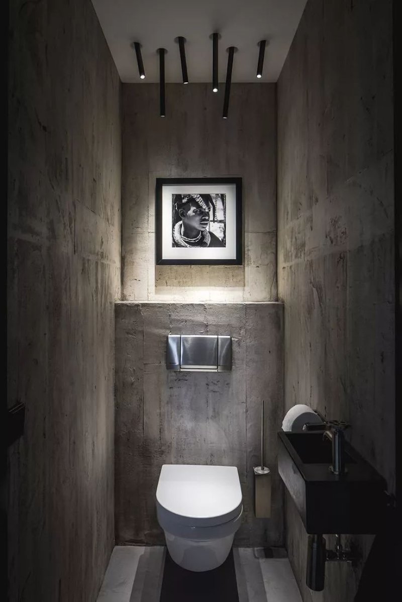 The interior of the toilet in a modern style