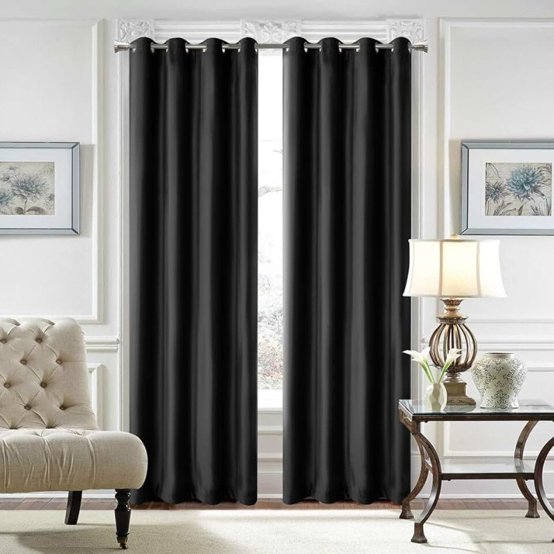 The curtains are black