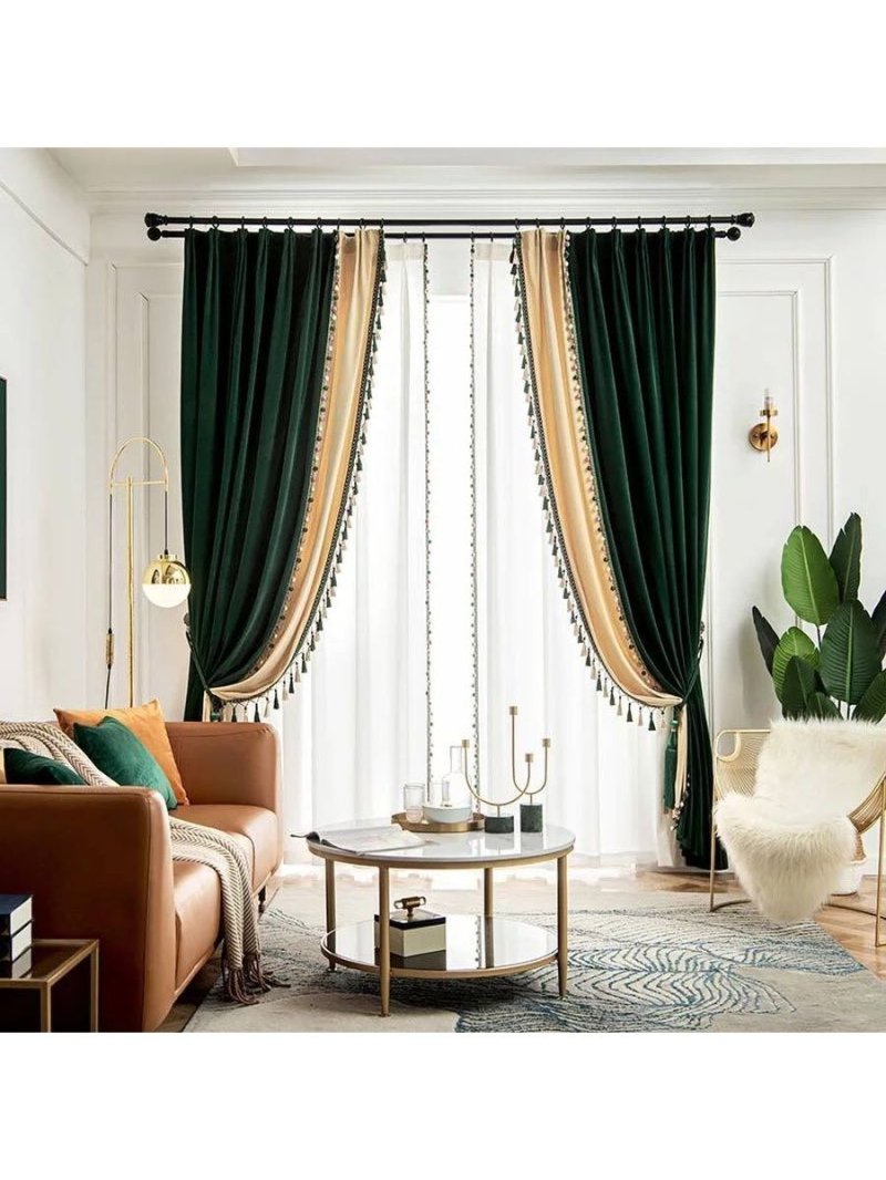 Velvet curtains for the living room