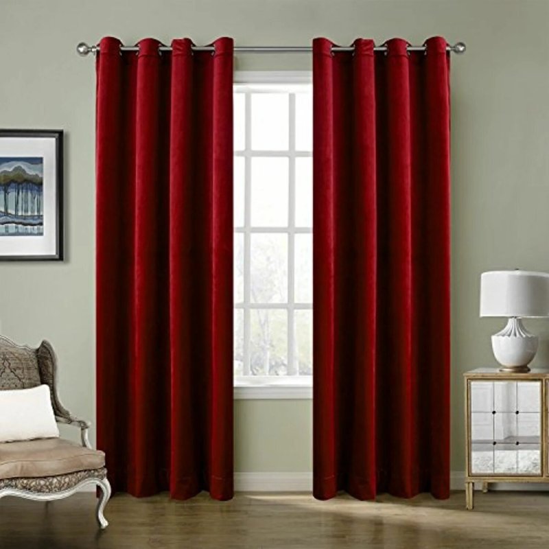 Burgundy curtains