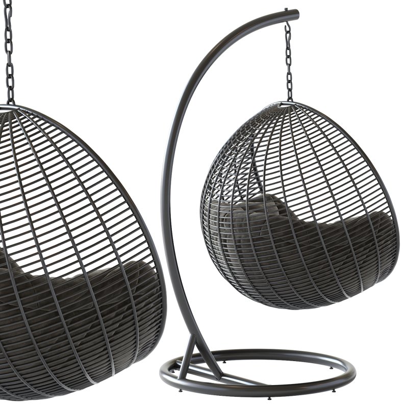 Armchair suspended artificial rattan