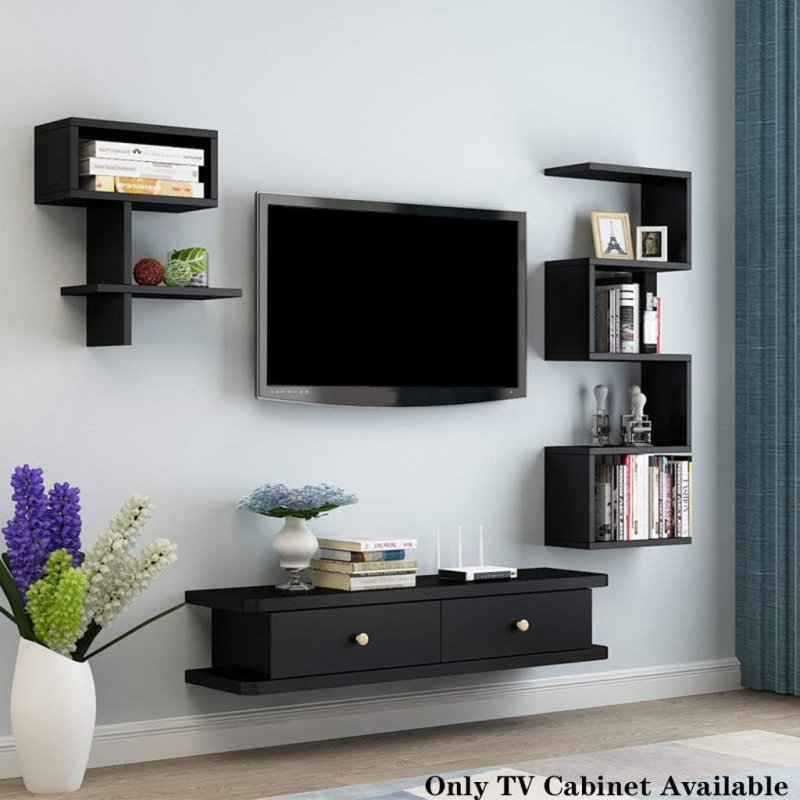 Hinged shelf for TV