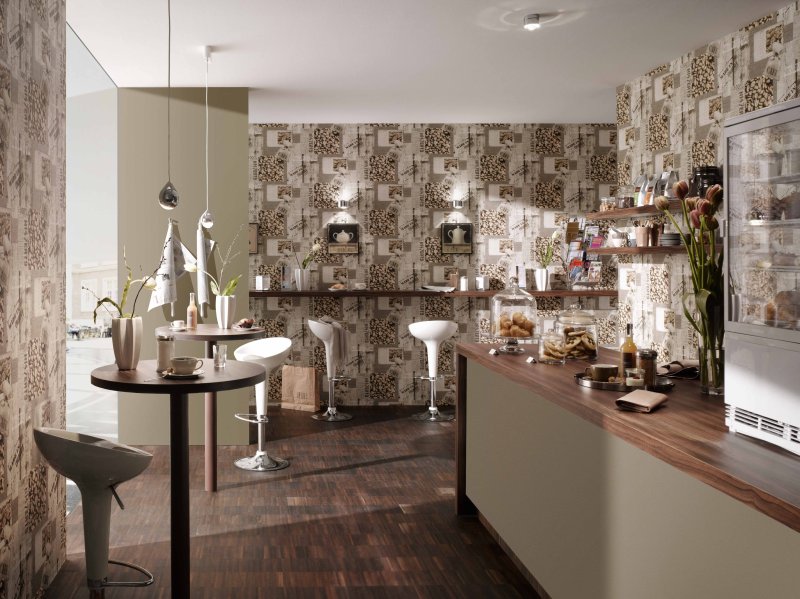 Assortment of wallpaper for kitchen