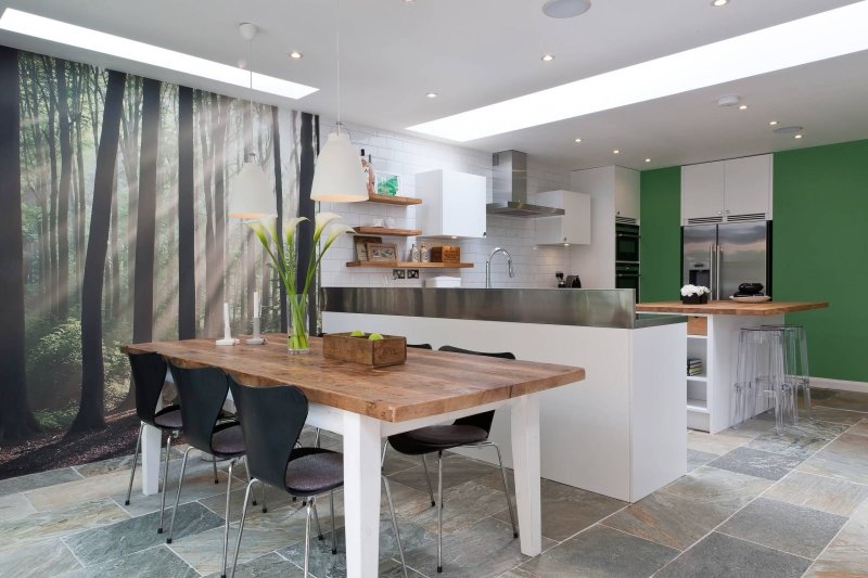 Eco -style in the interior of the kitchen