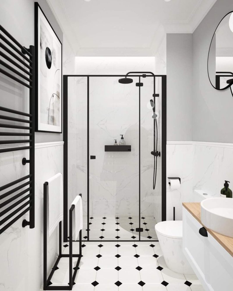 The design of the bathroom interior