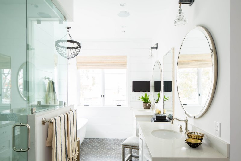 Mirror in the bathroom interior