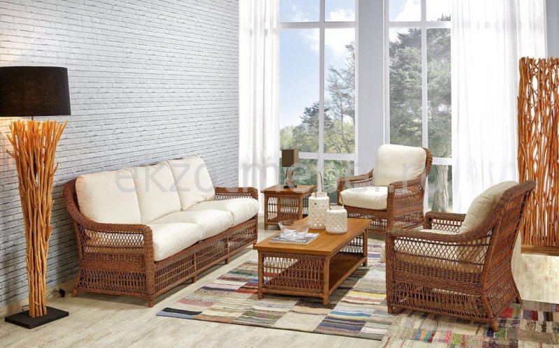 Rattan furniture in the interior