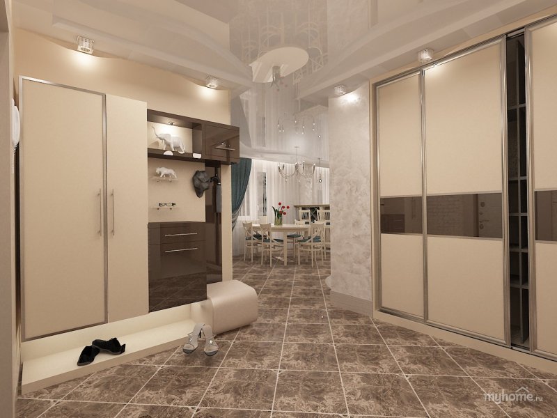 Design of the hallway in an apartment in a modern style