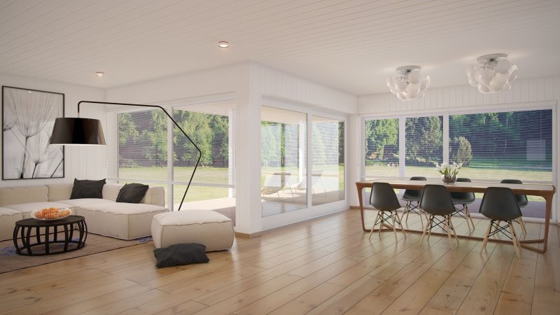 Living room with panoramic windows