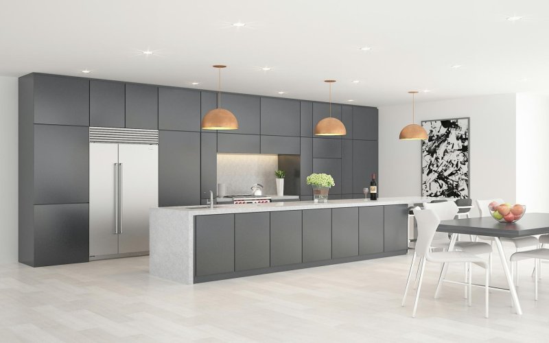 Gray kitchen in a modern style