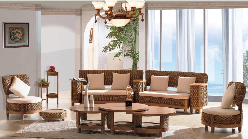 Rattan furniture in the interior