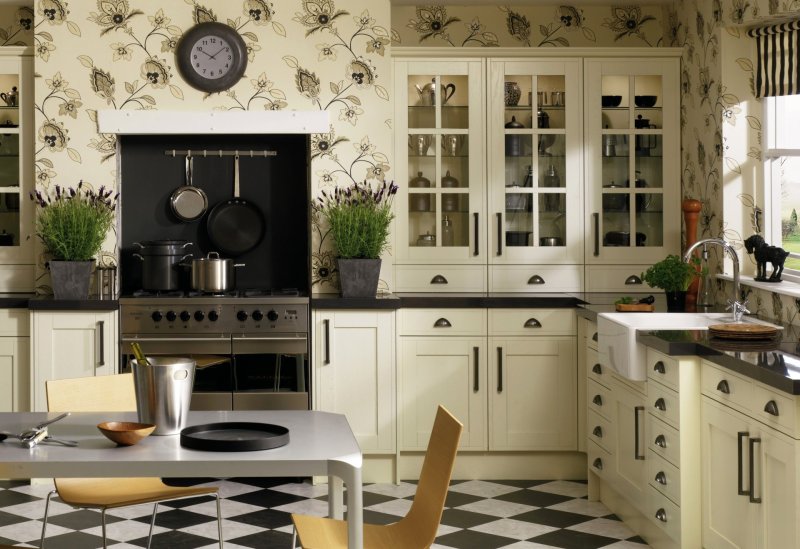 The interior of the kitchen in the style of Provence