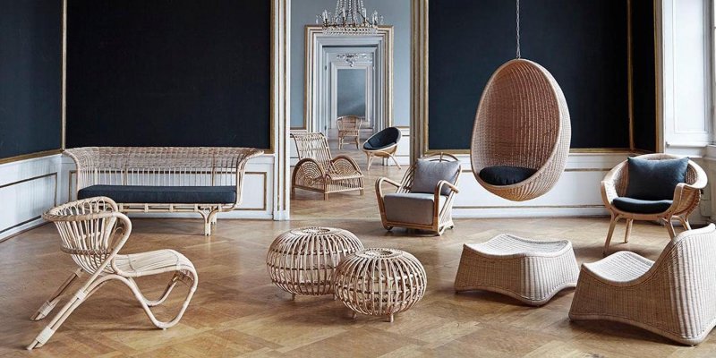 Rattan furniture in the interior