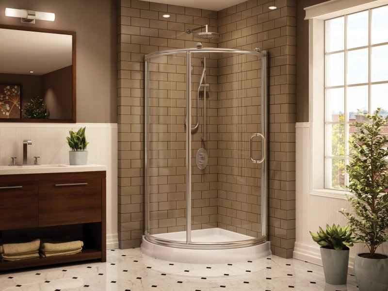 Bathroom interior with shower cabin